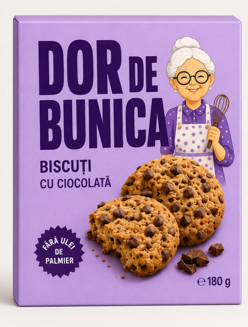 Cutie Dor de Bunica — biscuiți cu ciocolată